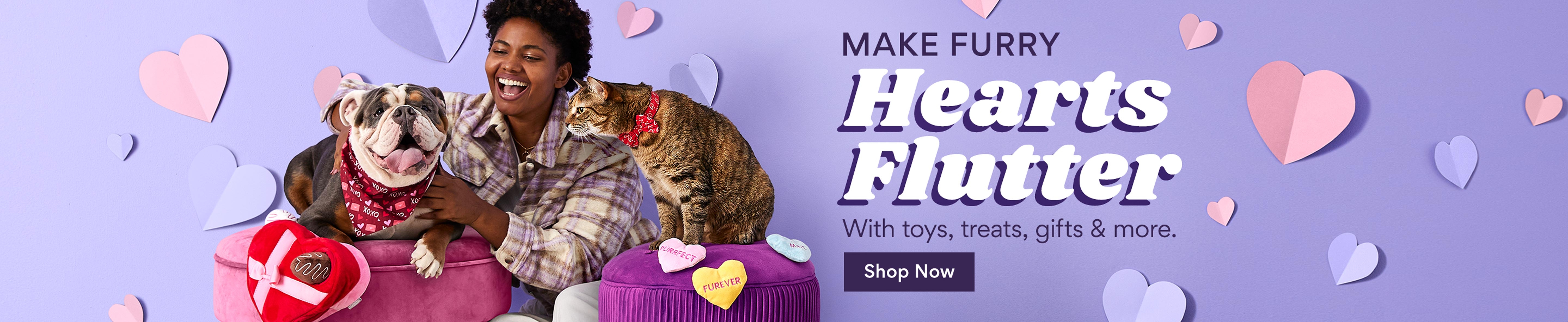 Make furry hearts flutter with toys, treats, gifts & more